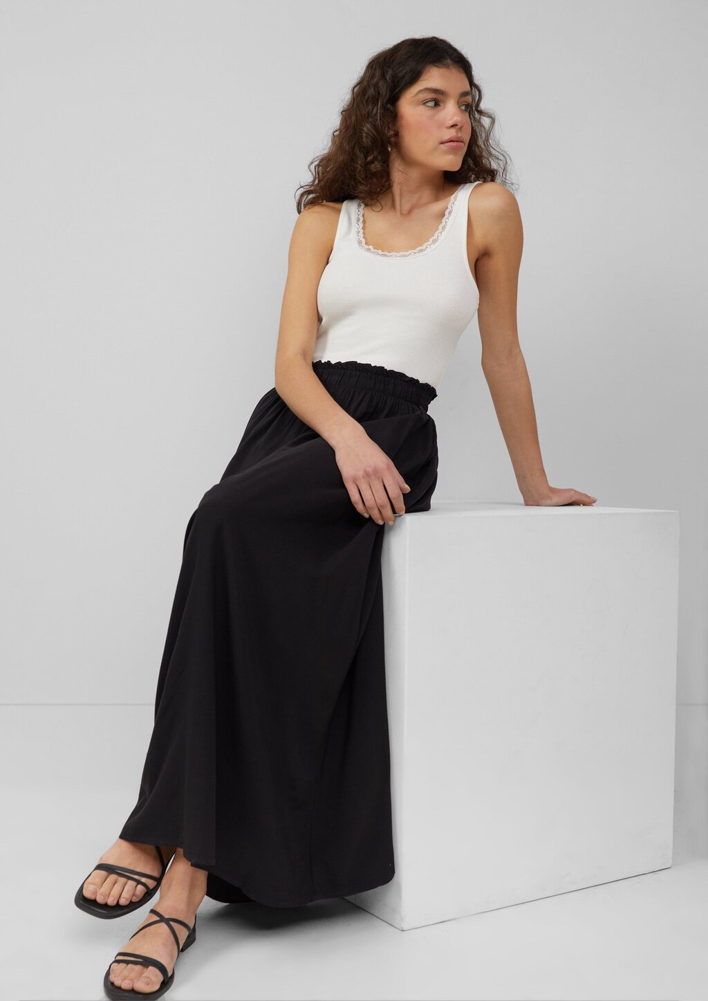 Langer Rock aus Viskose