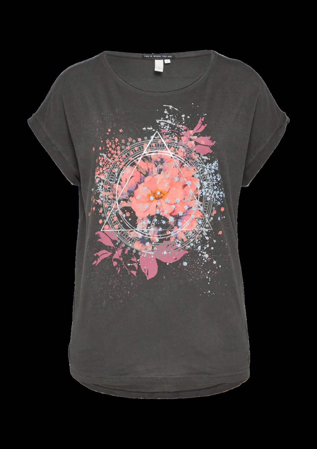 Oversize-Shirt in gewaschener Optik mit Frontprint