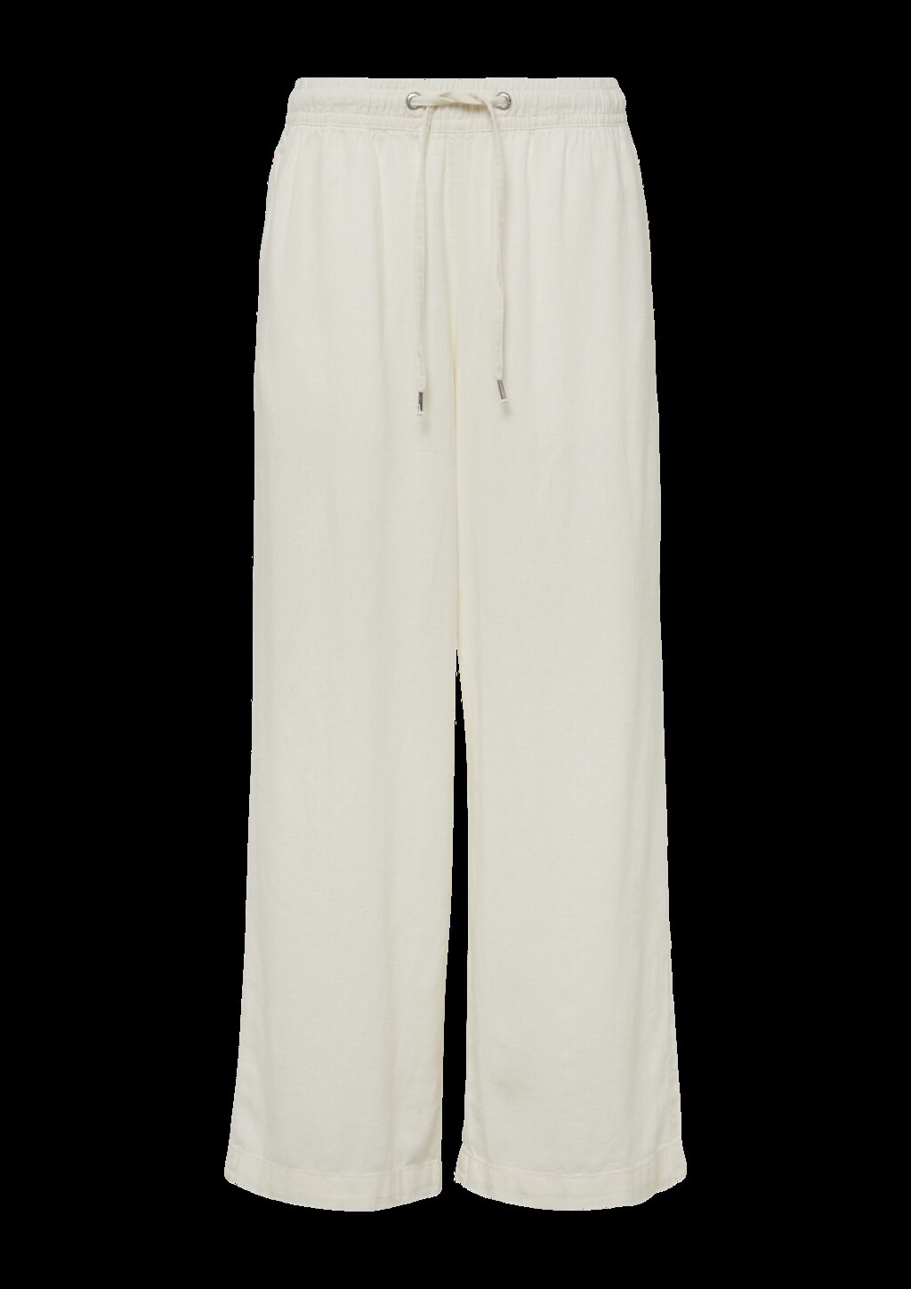 Leinenmixhose mit Gummizug und weitem Bein
