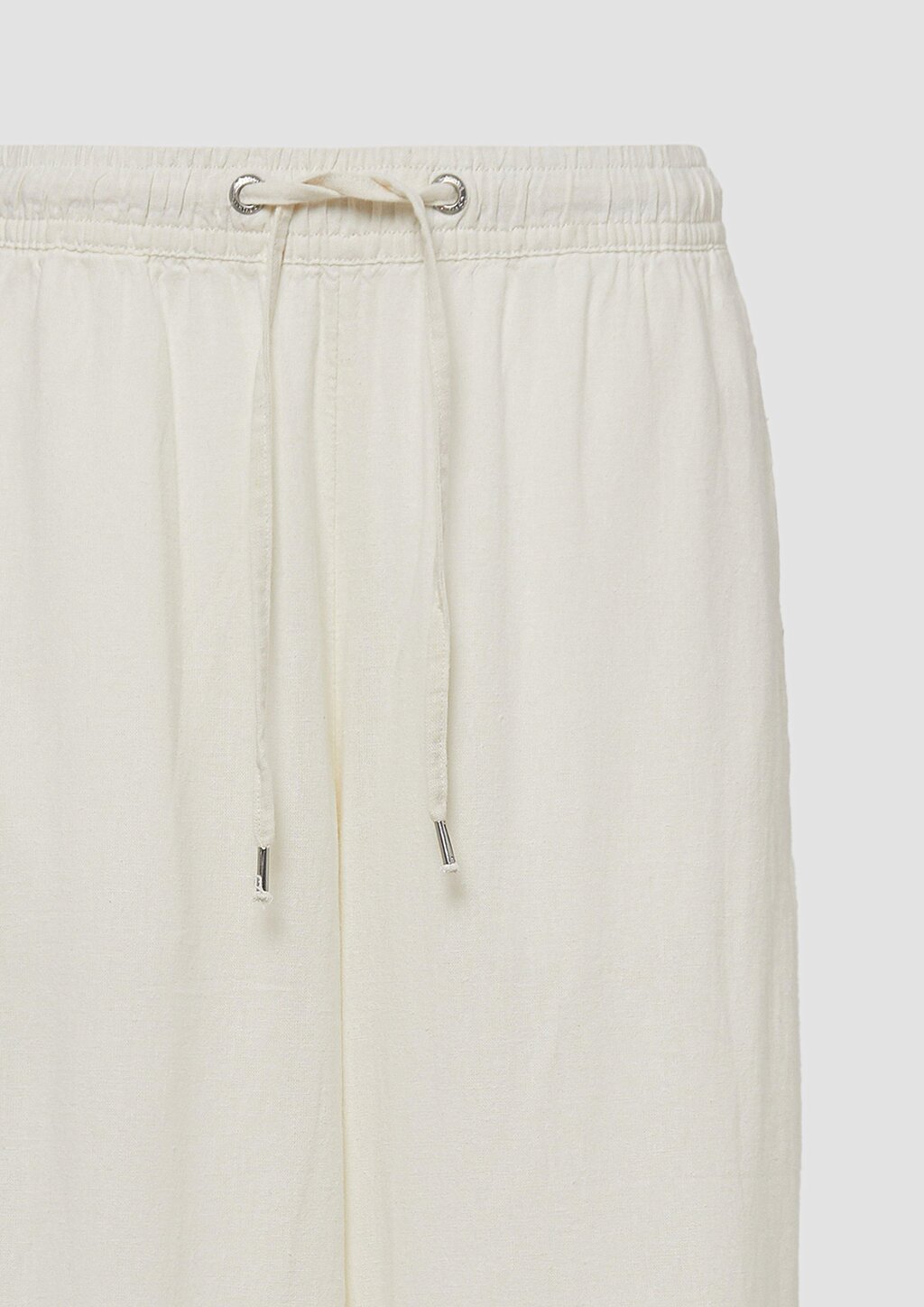Leinenmixhose mit Gummizug und weitem Bein