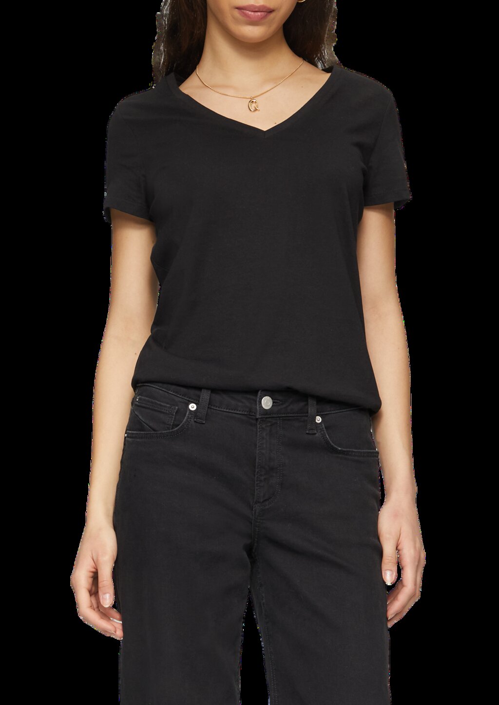 Baumwollshirt mit V-Ausschnitt