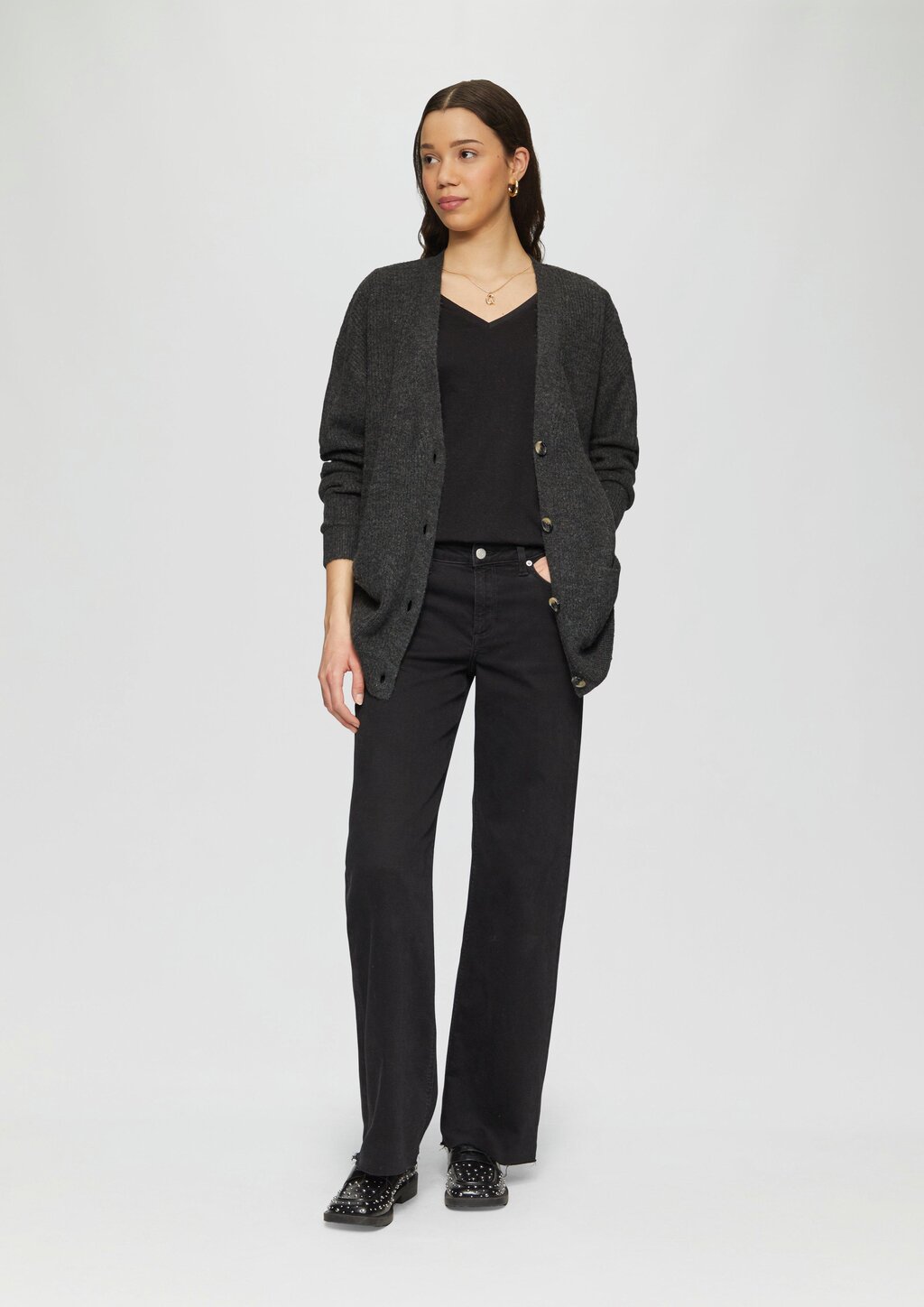 Baumwollshirt mit V-Ausschnitt