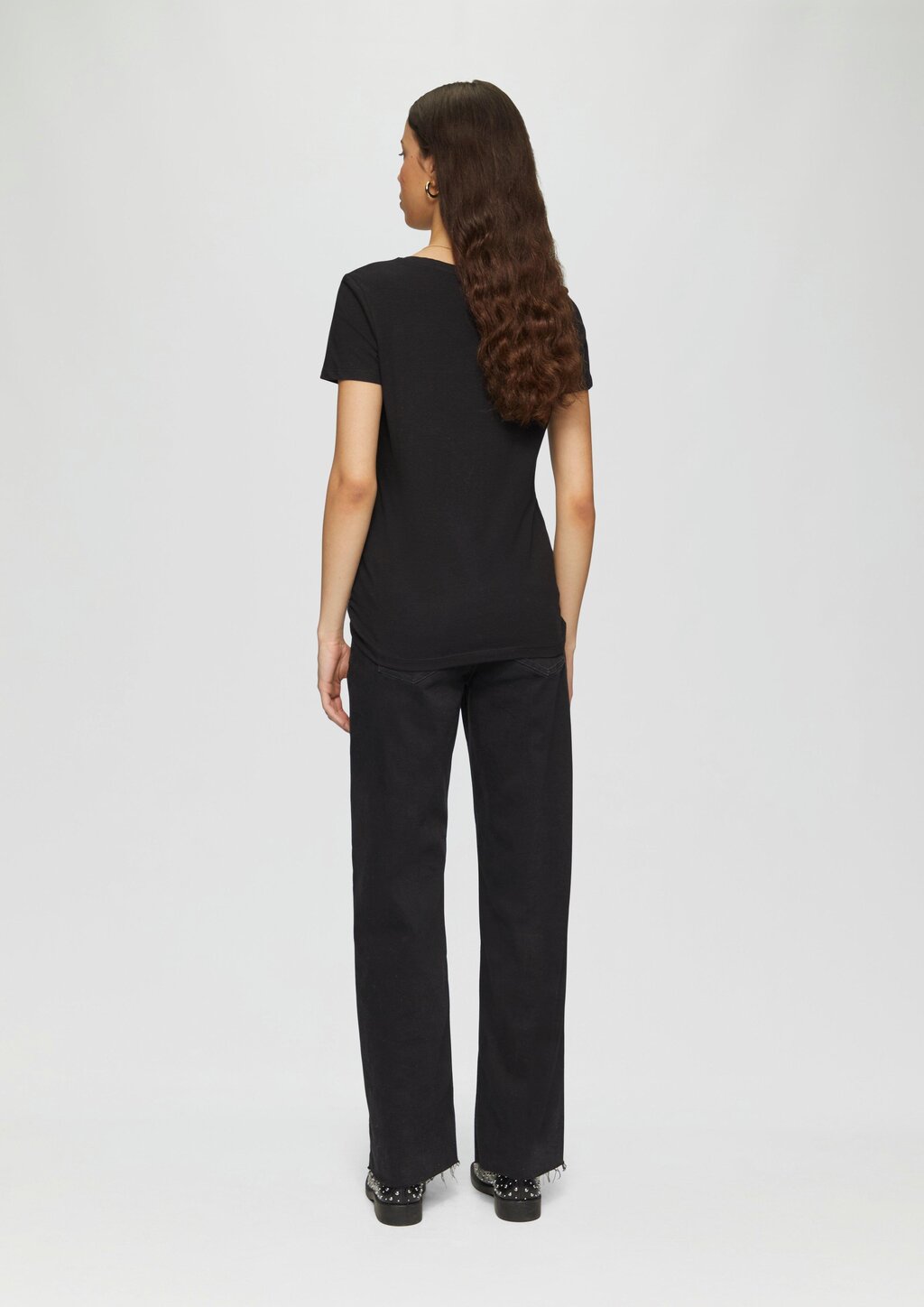 Baumwollshirt mit V-Ausschnitt