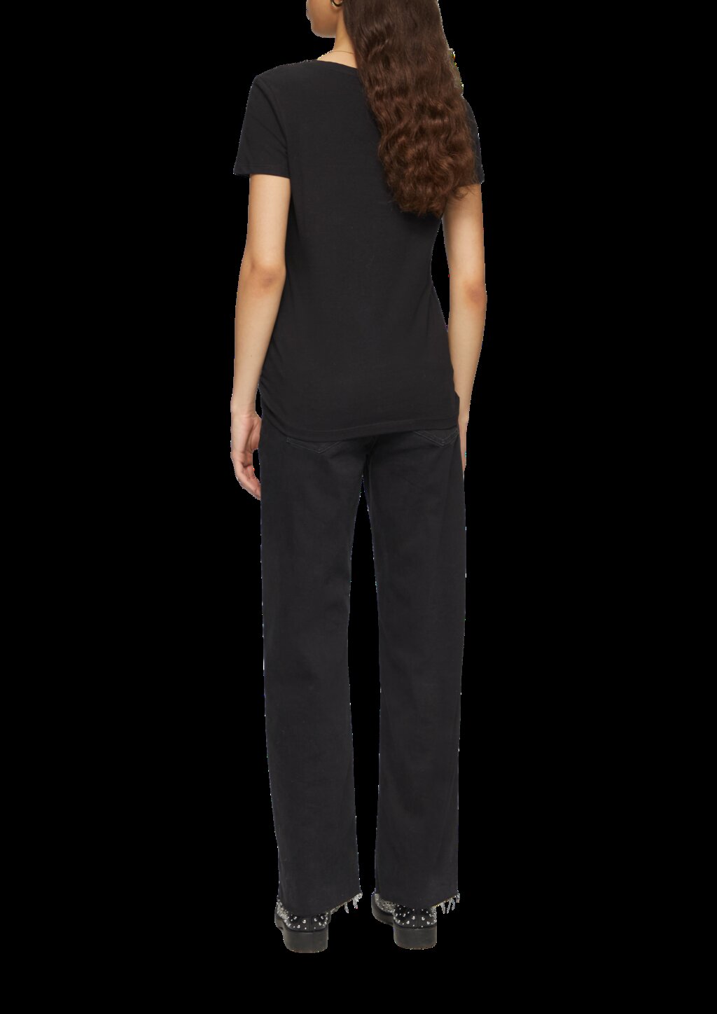 Baumwollshirt mit V-Ausschnitt