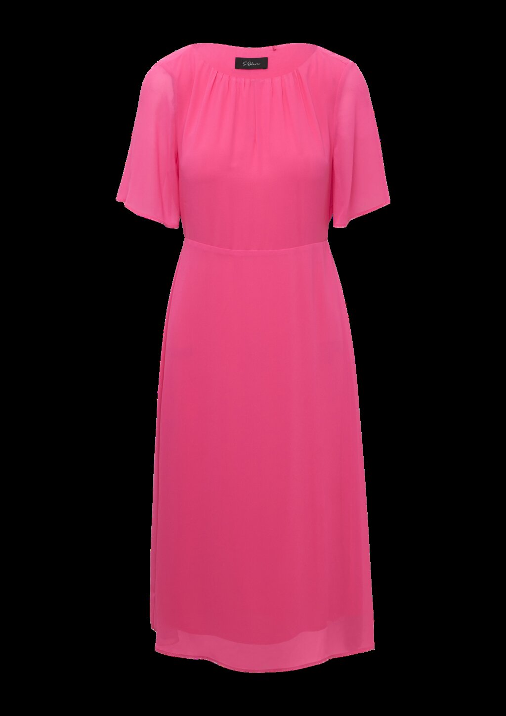 Midikleid aus Chiffon mit kurzen Ärmeln und blickdichtem Futter