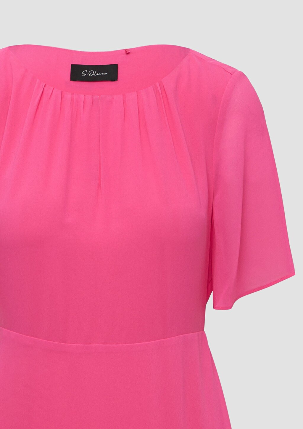 Midikleid aus Chiffon mit kurzen Ärmeln und blickdichtem Futter