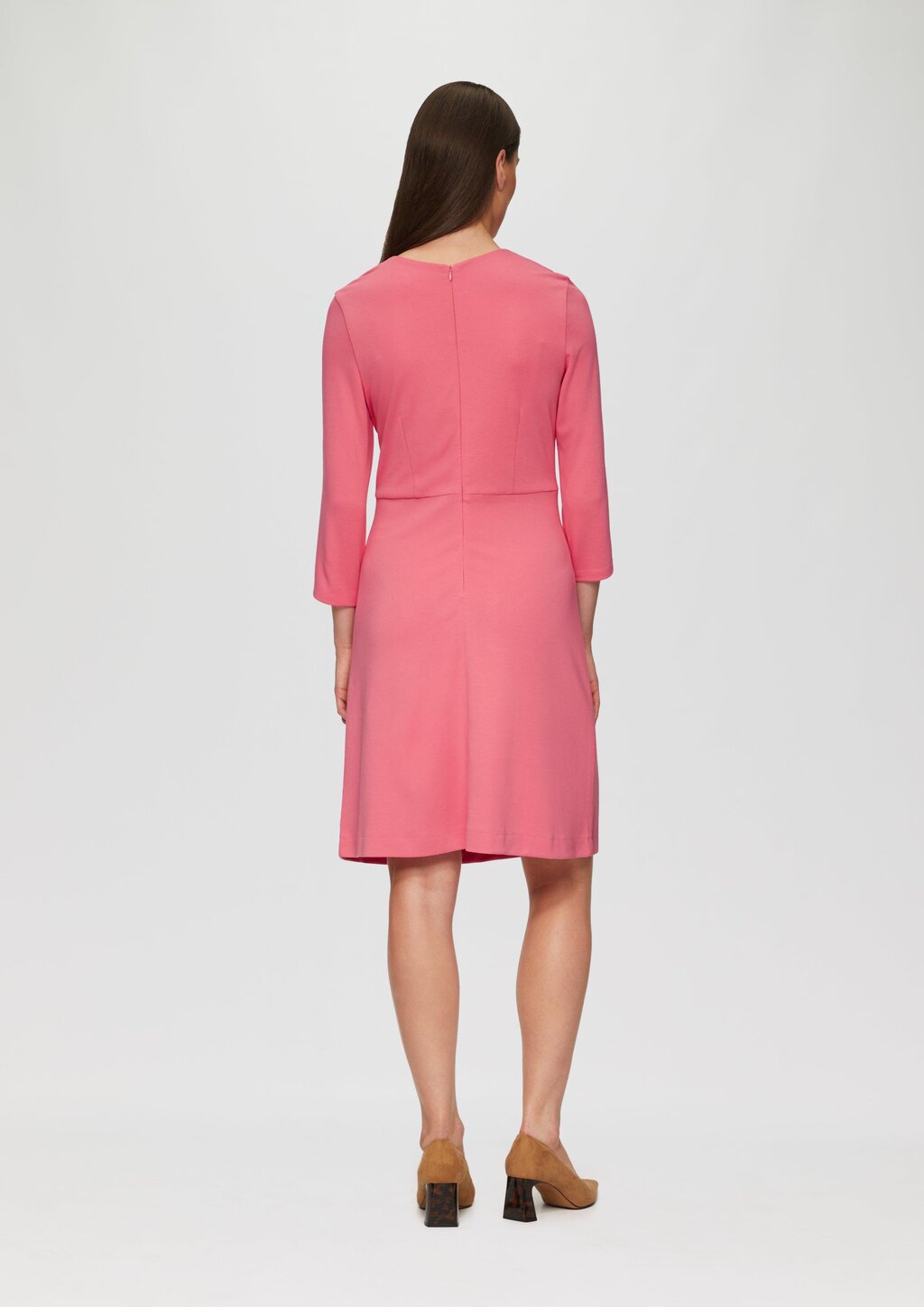 Kleid aus Interlockjersey mit Raff-Details