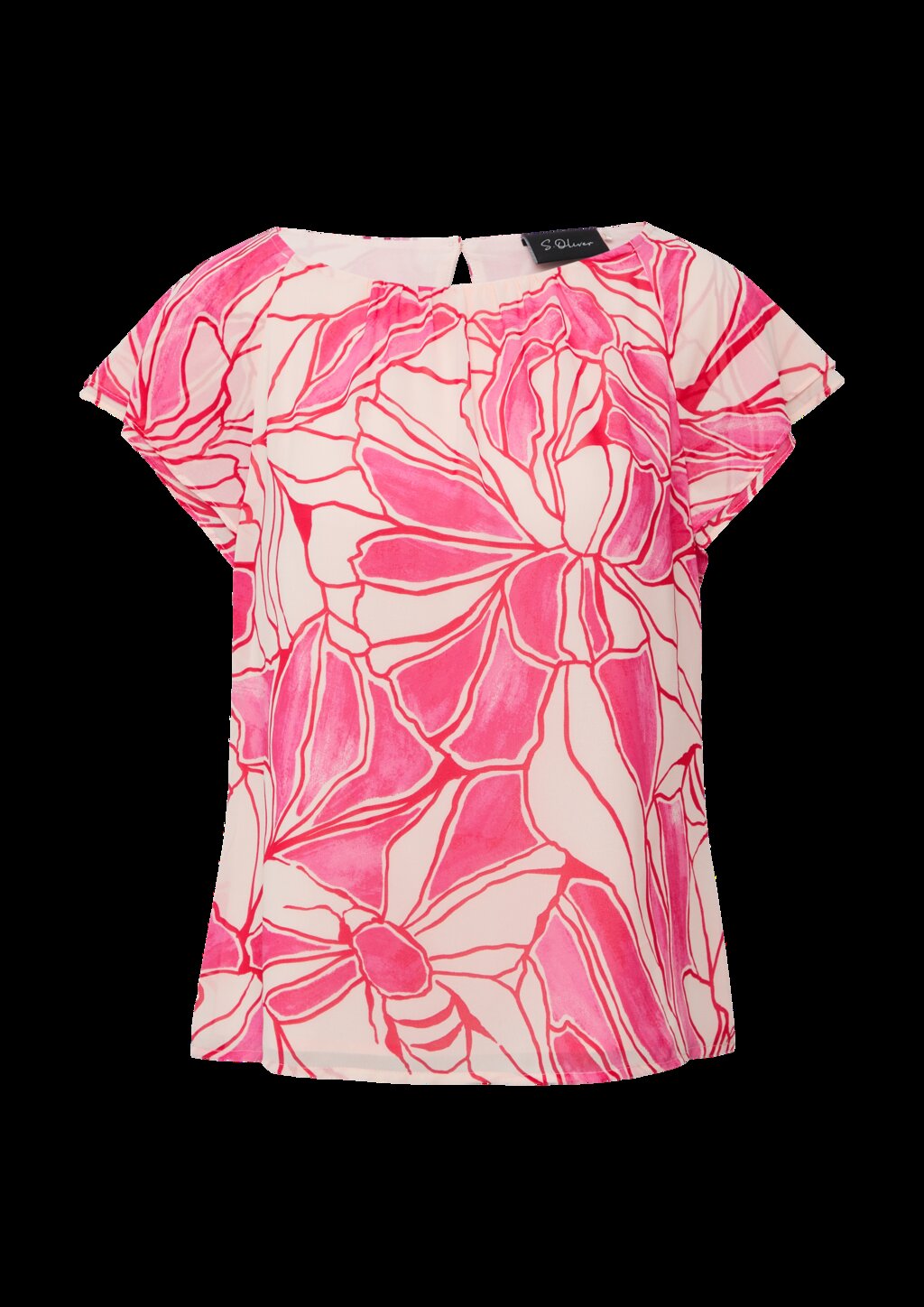 Weiche Viskosebluse mit All-over-Print