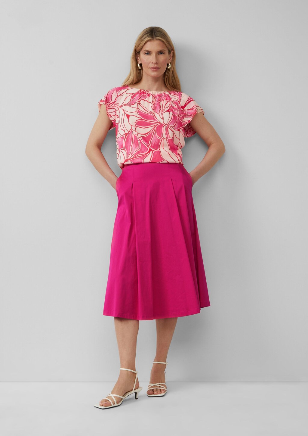 Weiche Viskosebluse mit All-over-Print