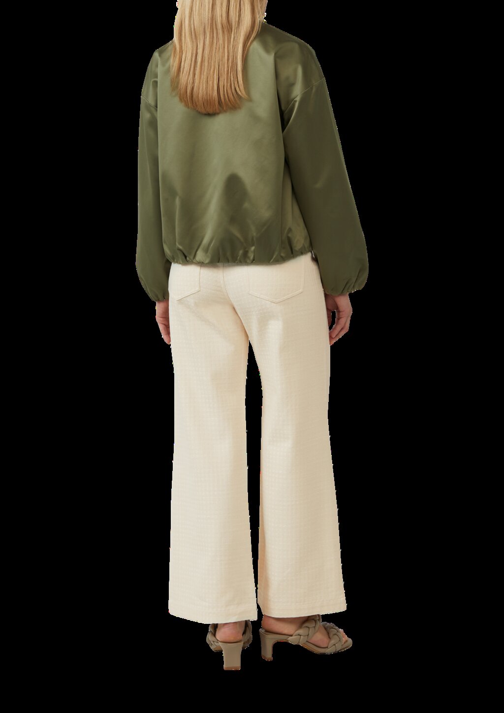 Satinierter Oversize-Blouson mit elastischem Saum