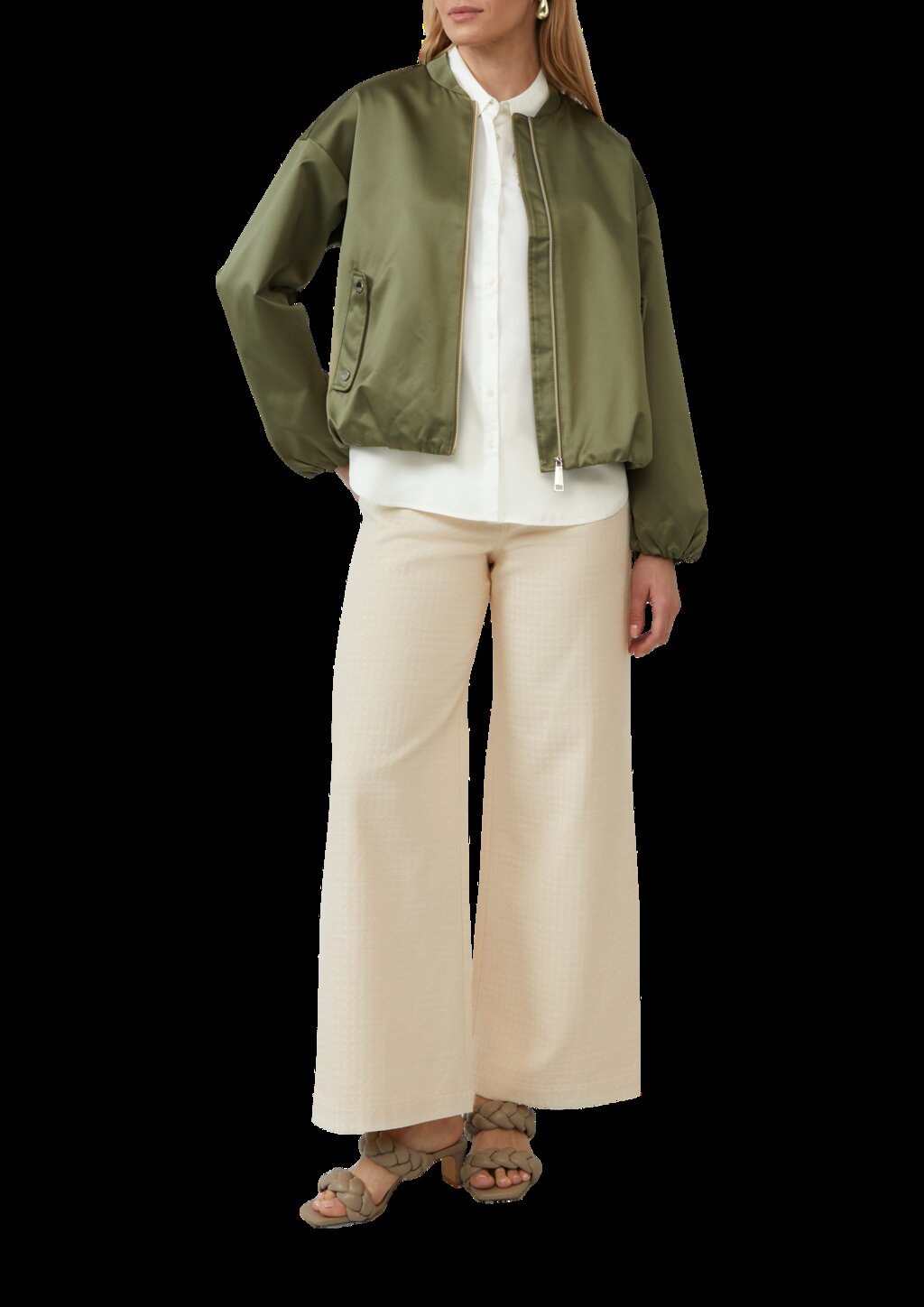 Satinierter Oversize-Blouson mit elastischem Saum