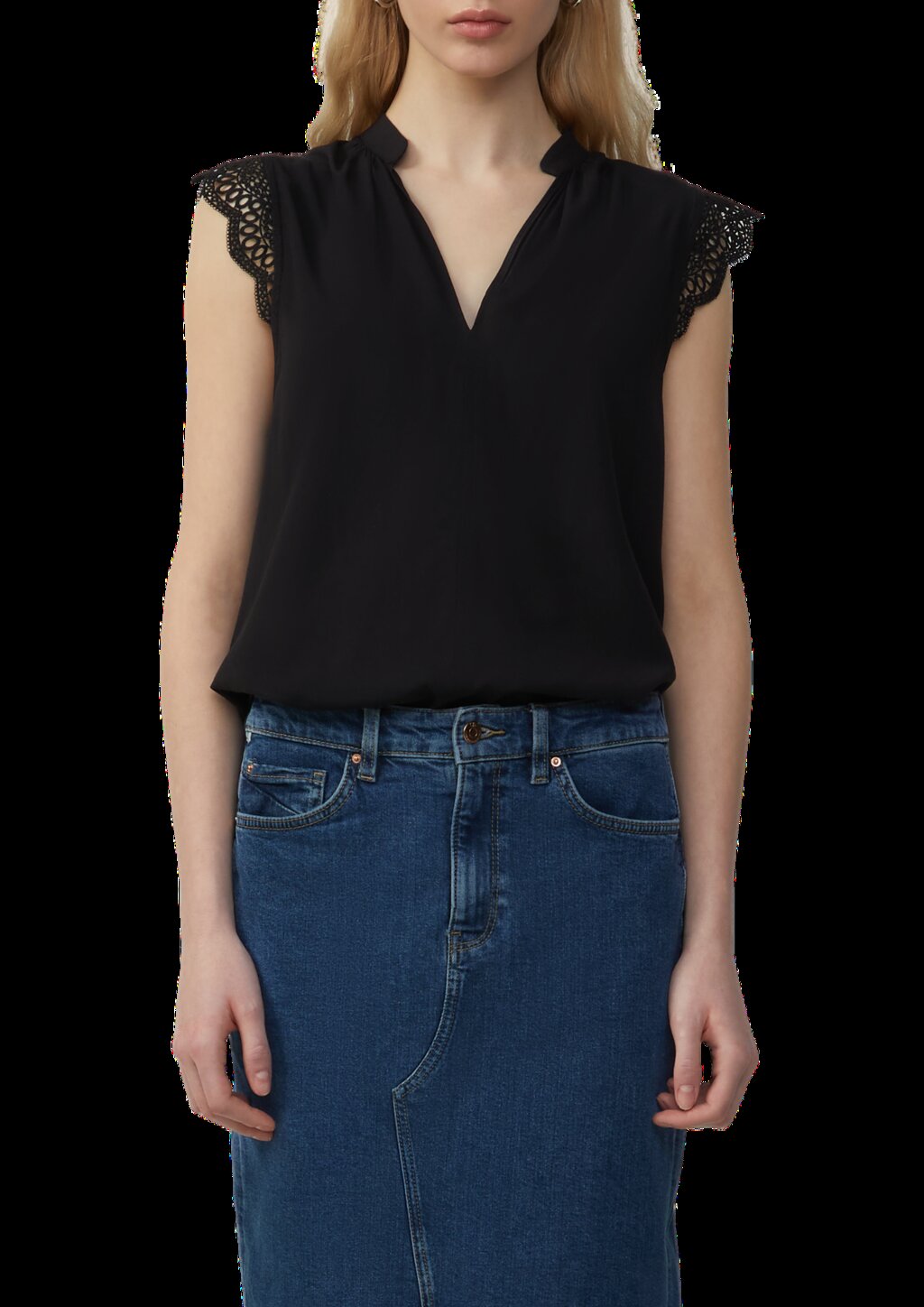 Locker geschnittenes Blusentop aus Viskose