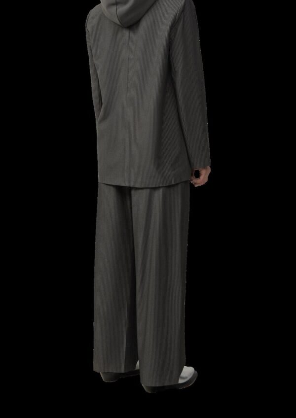 Nadelstreifenblazer mit abnehmbarer Kapuze