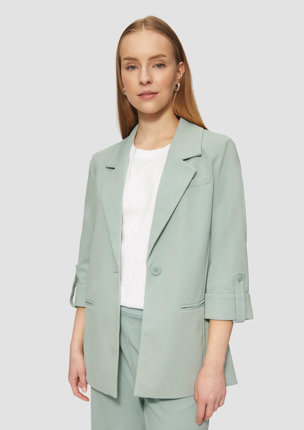 Interlock-Blazer mit Krempelarm