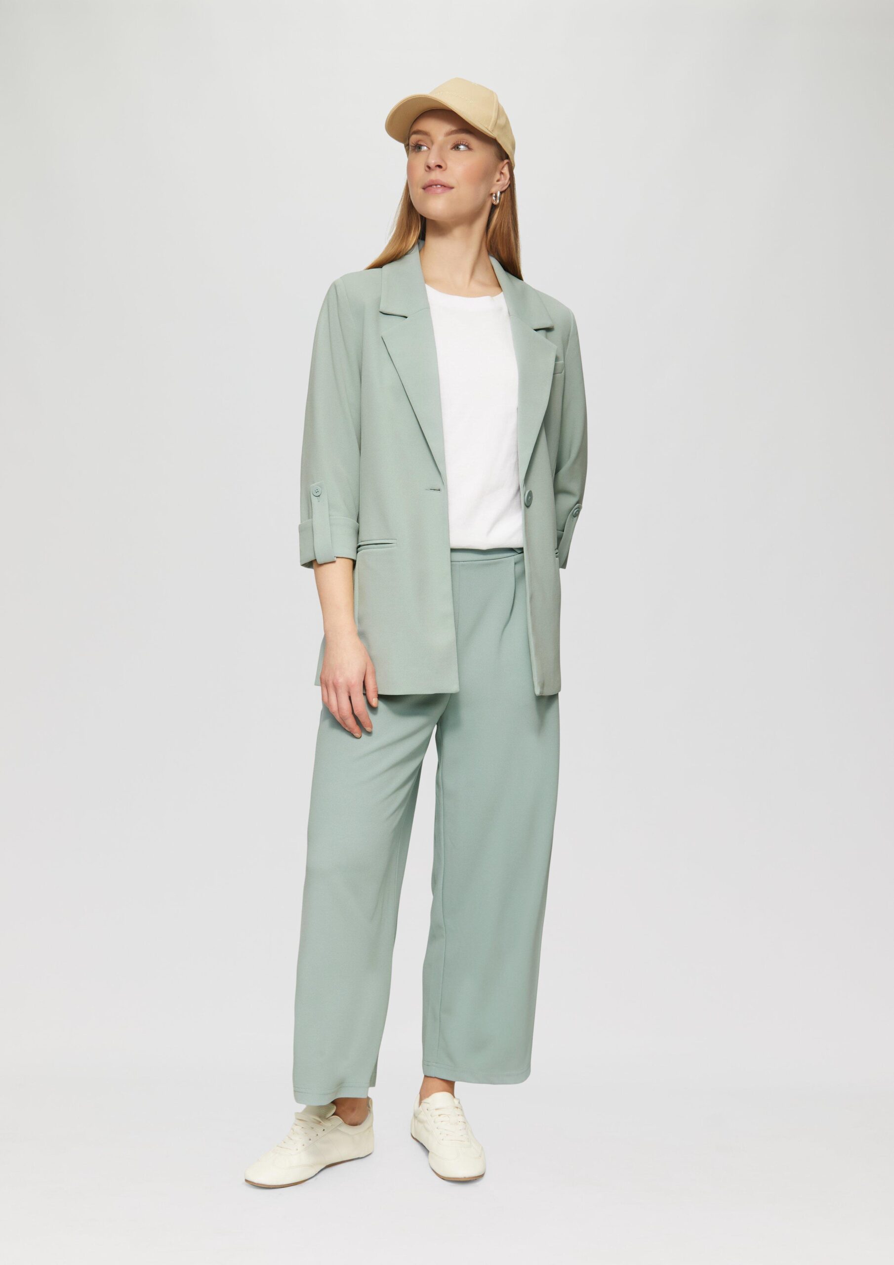 Interlock-Blazer mit Krempelarm