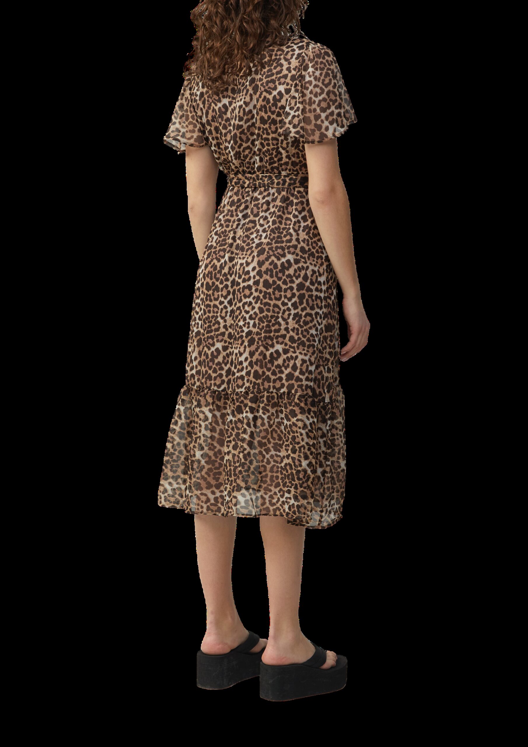 Chiffonkleid in Wickeloptik mit All-over-Print