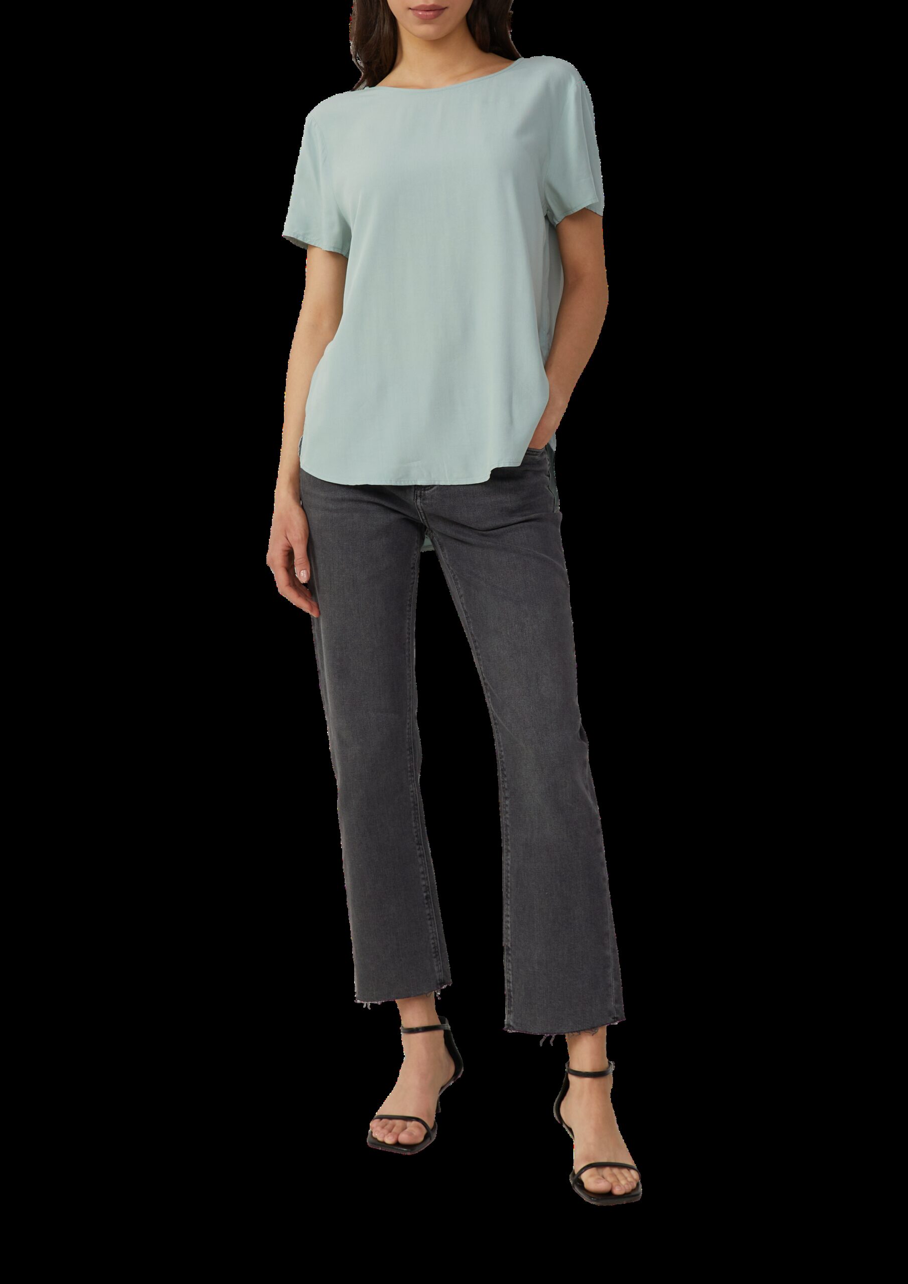 Kurzarmbluse aus Viskose