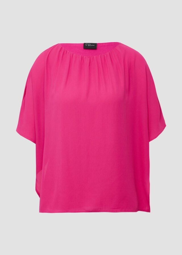 Chiffonshirt im Loose Fit mit Jerseyfutter