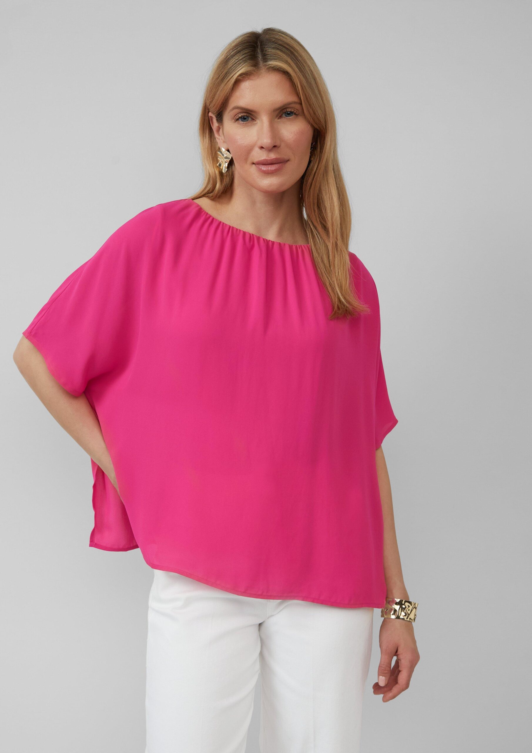 Chiffonshirt im Loose Fit mit Jerseyfutter