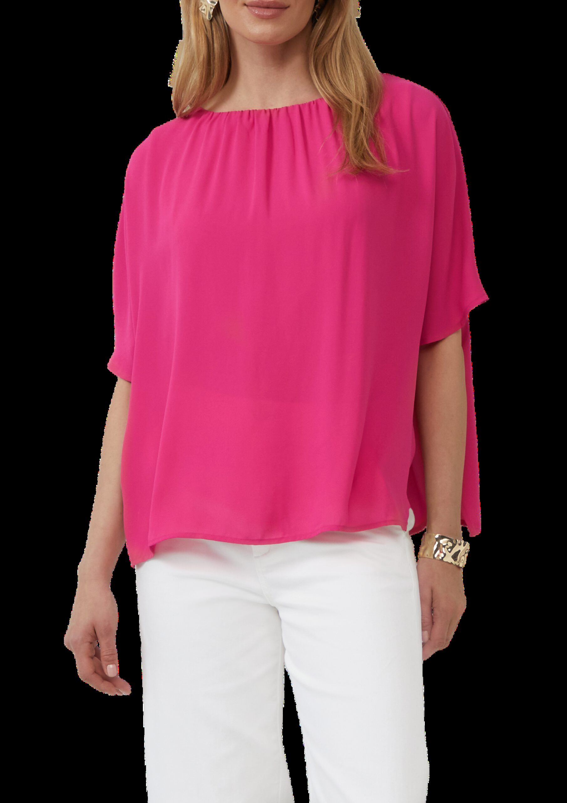 Chiffonshirt im Loose Fit mit Jerseyfutter