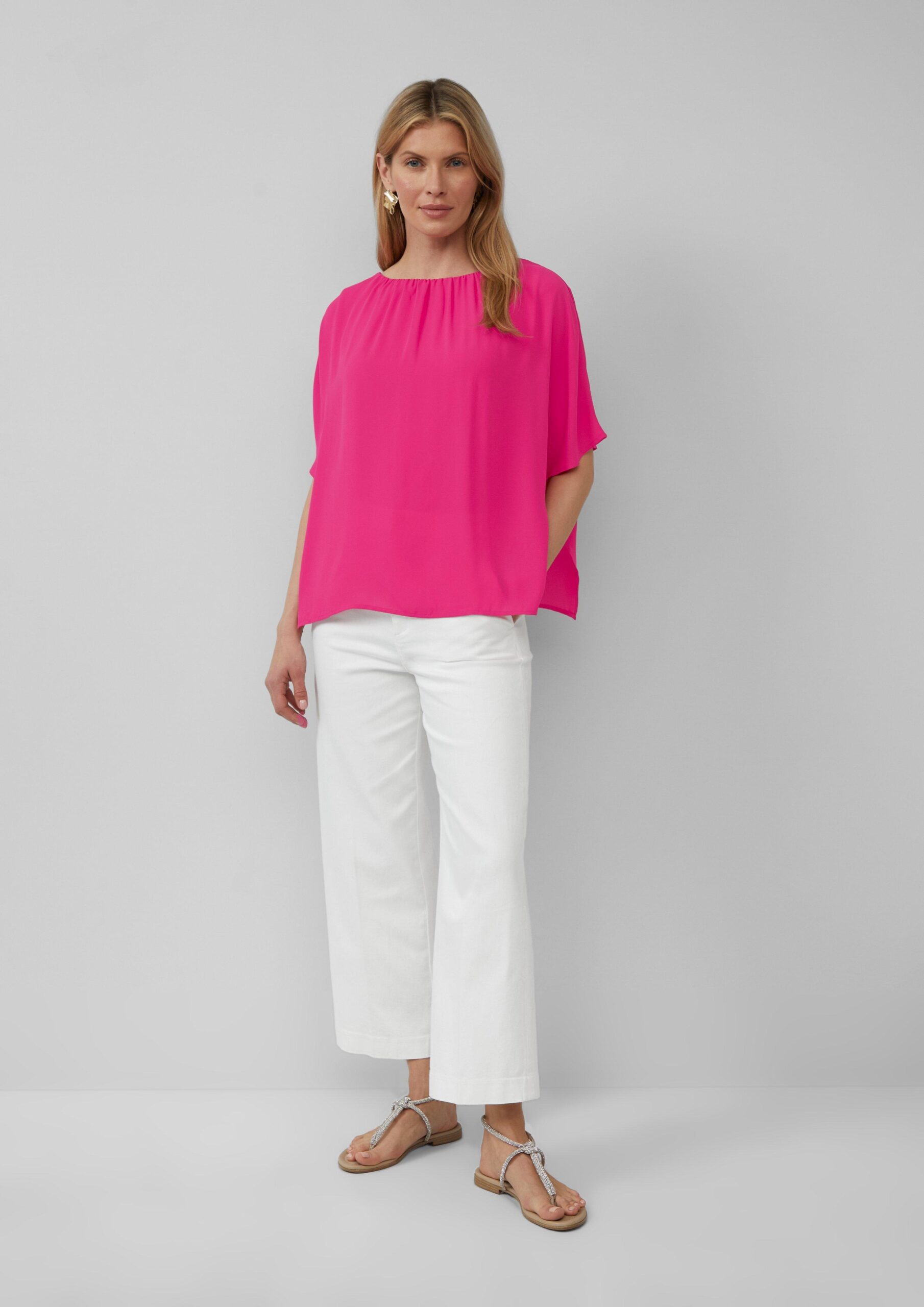 Chiffonshirt im Loose Fit mit Jerseyfutter