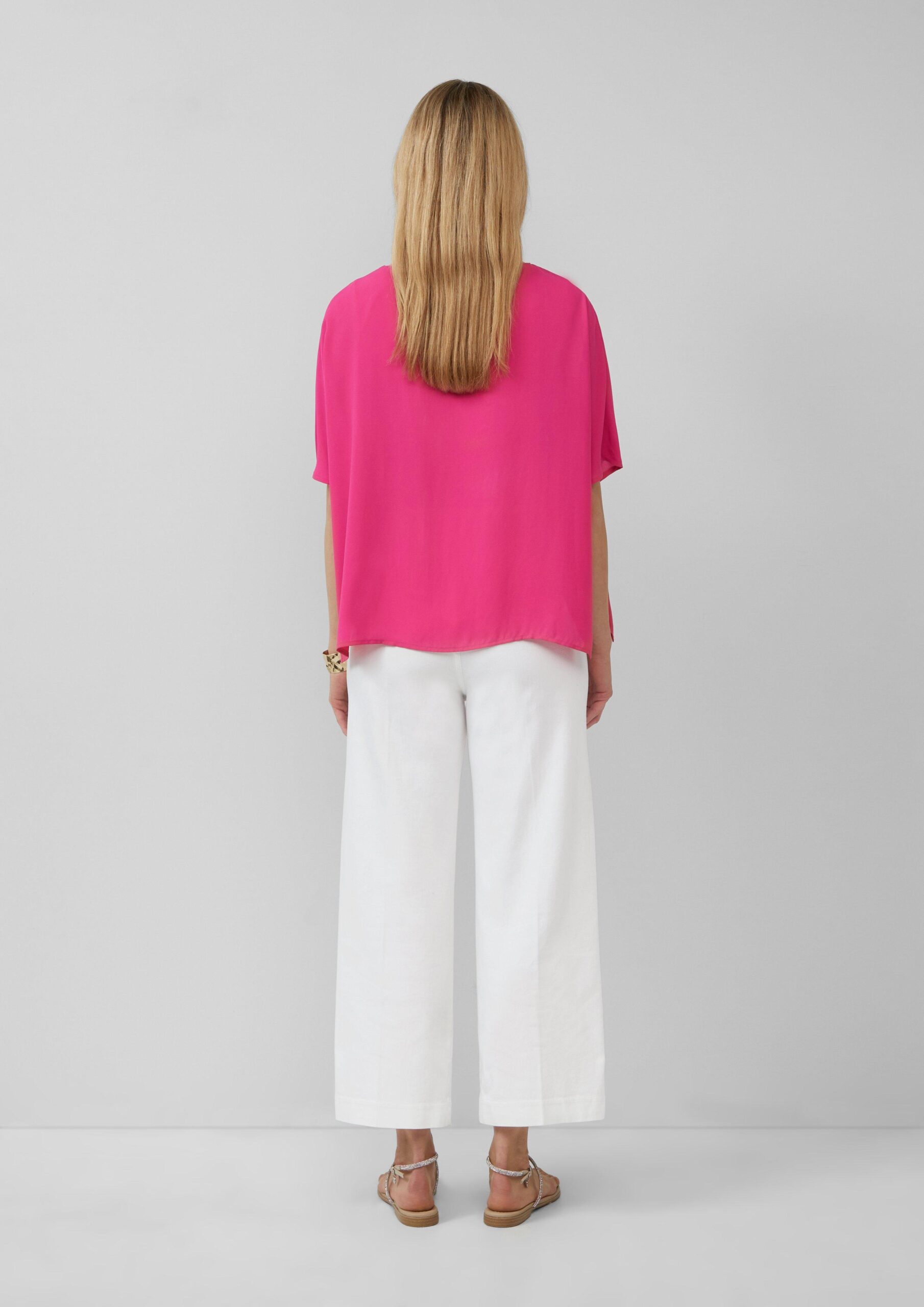 Chiffonshirt im Loose Fit mit Jerseyfutter