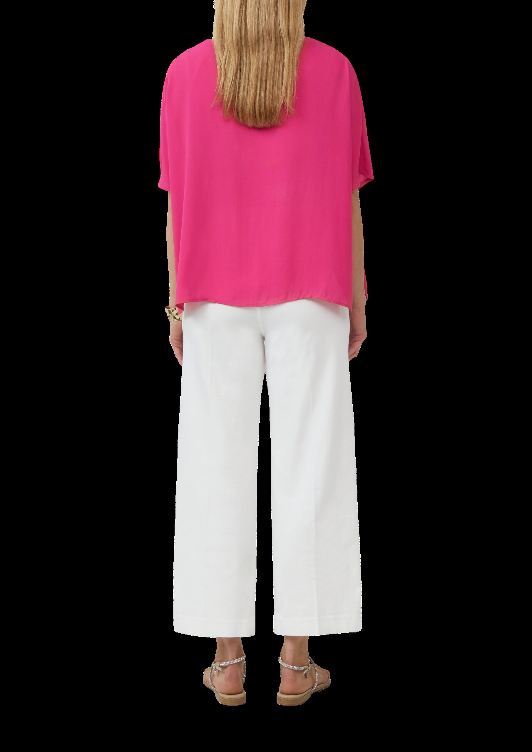 Chiffonshirt im Loose Fit mit Jerseyfutter