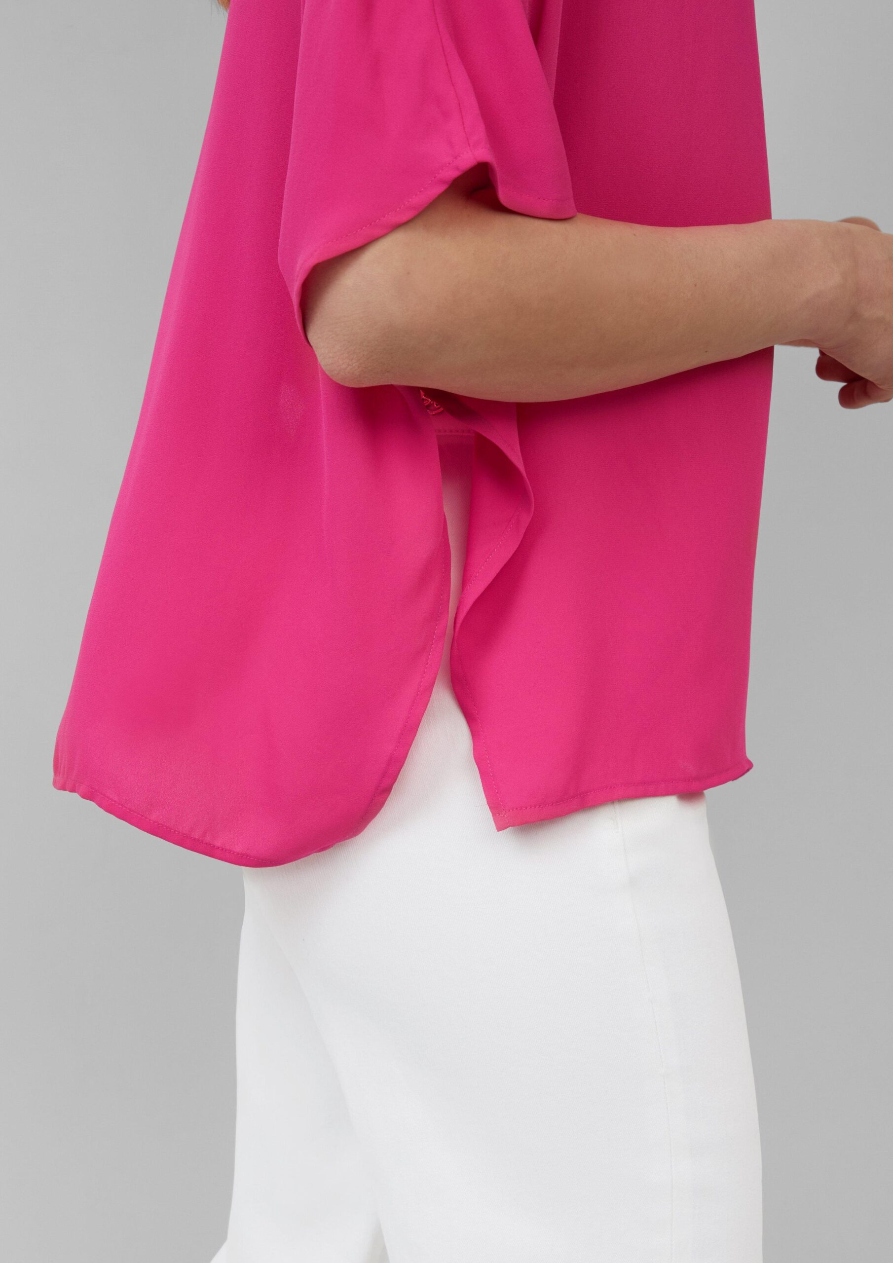 Chiffonshirt im Loose Fit mit Jerseyfutter