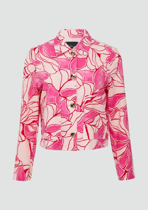 Strukturierte Jacke mit All-over-Print