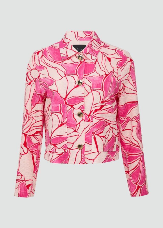 Strukturierte Jacke mit All-over-Print