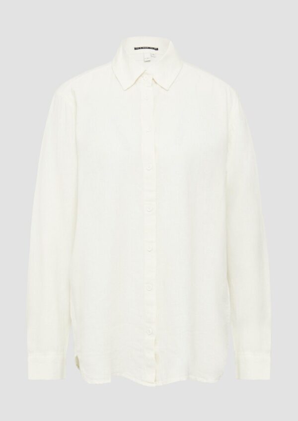 Lange Hemdbluse aus Viskose-Leinenmix