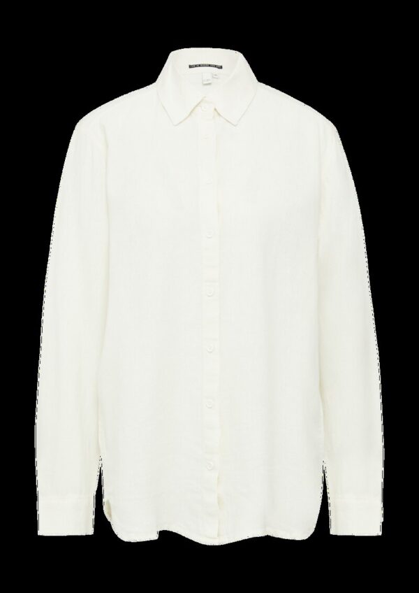 Lange Hemdbluse aus Viskose-Leinenmix