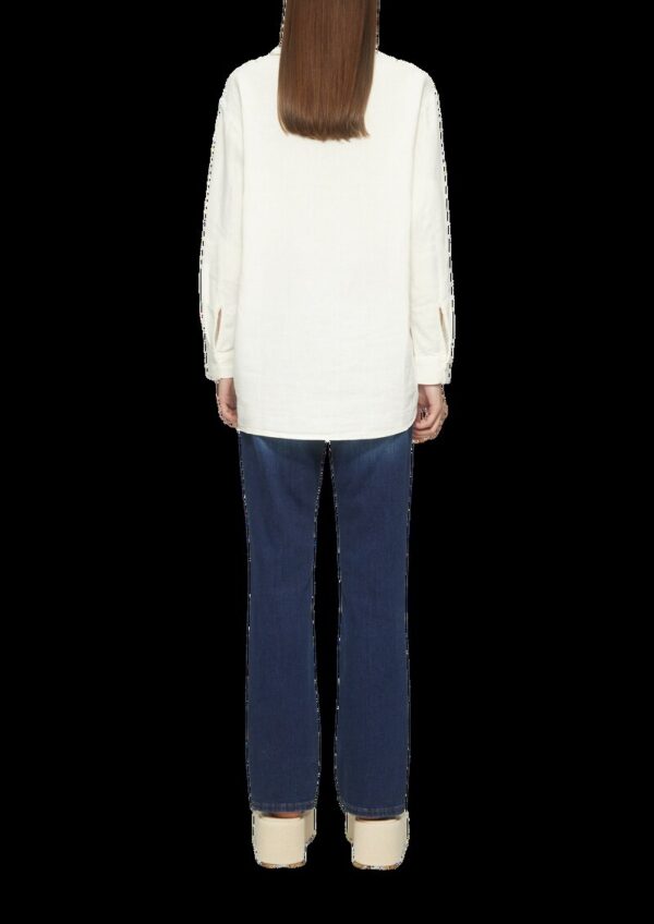 Lange Hemdbluse aus Viskose-Leinenmix