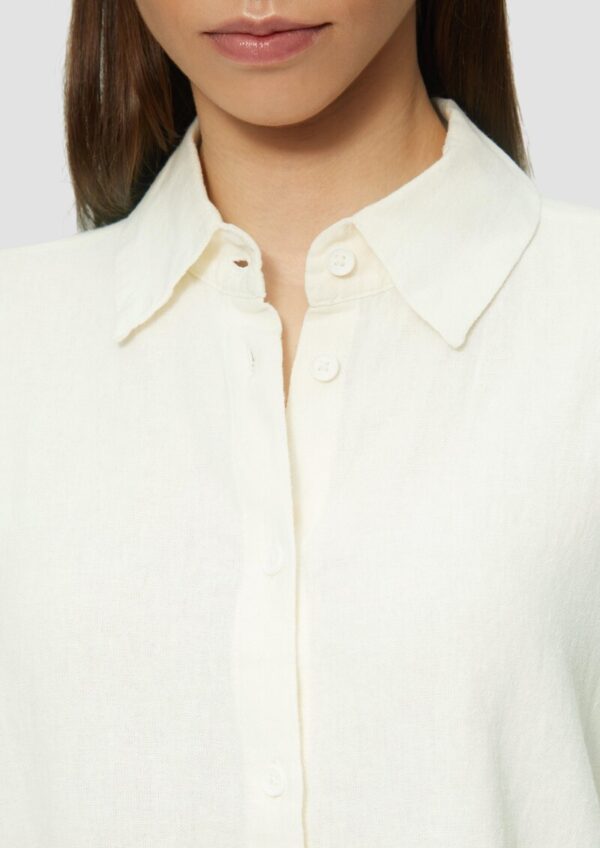 Lange Hemdbluse aus Viskose-Leinenmix