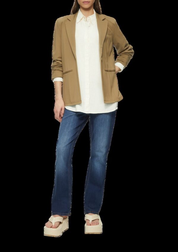 Lange Hemdbluse aus Viskose-Leinenmix