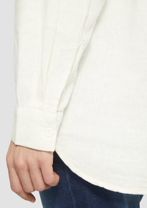 Lange Hemdbluse aus Viskose-Leinenmix