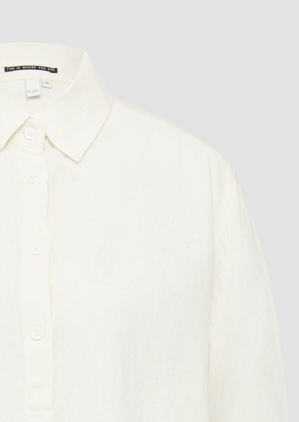 Lange Hemdbluse aus Viskose-Leinenmix