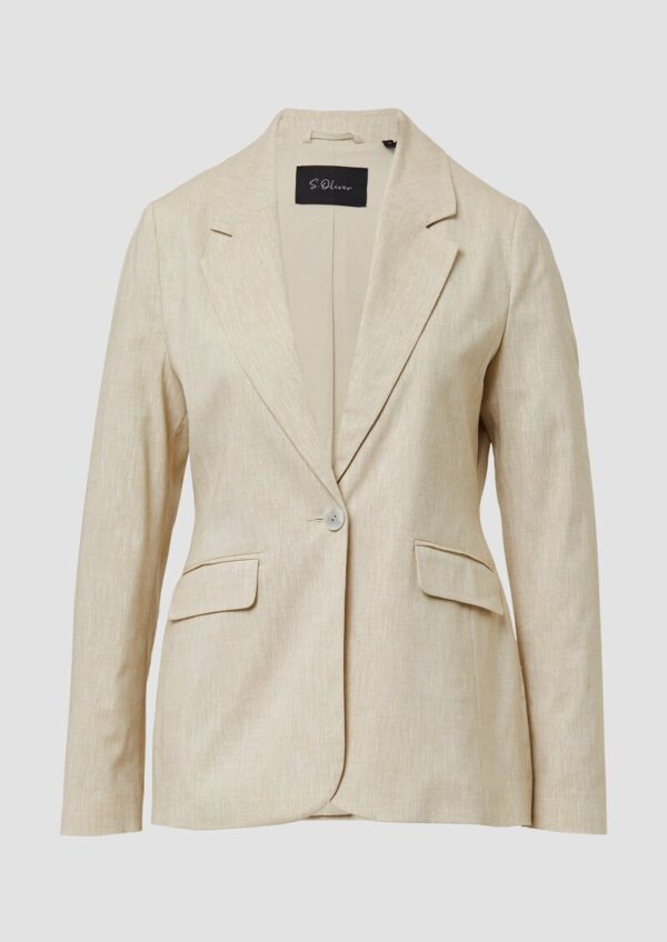 Slim-Fit-Blazer aus Leinenmix