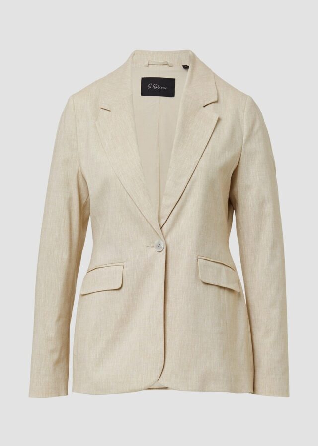 Slim-Fit-Blazer aus Leinenmix