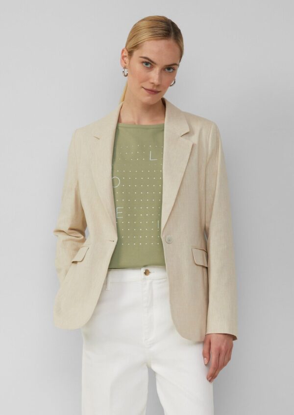 Slim-Fit-Blazer aus Leinenmix