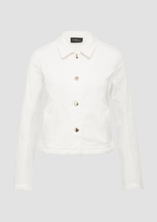 Verkürzte Jeansjacke mit Hemdkragen