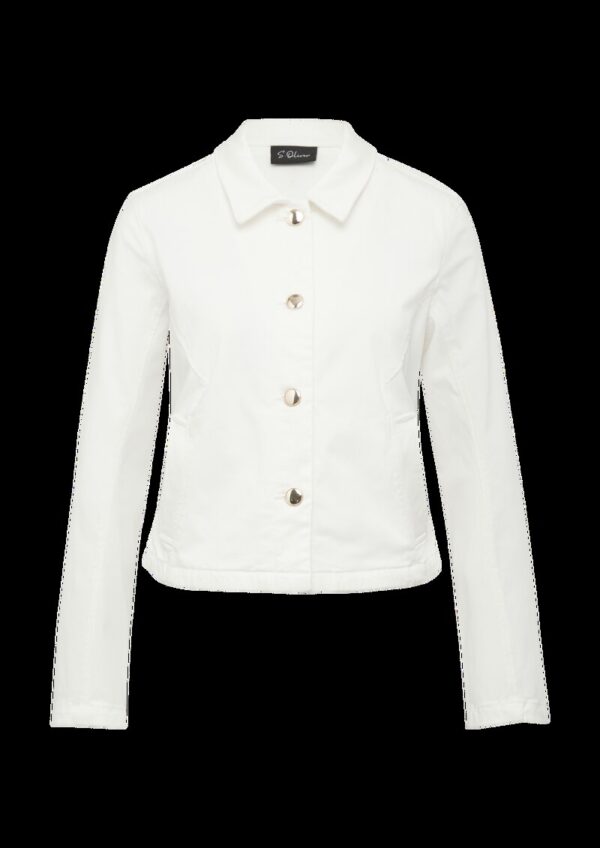 Verkürzte Jeansjacke mit Hemdkragen