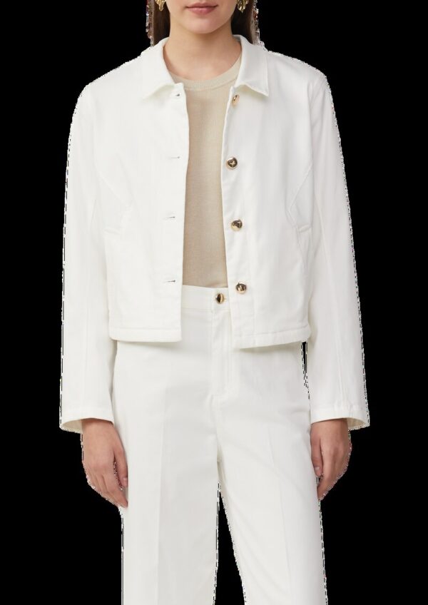 Verkürzte Jeansjacke mit Hemdkragen