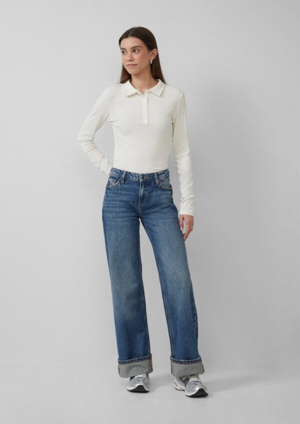 Jeans Catie / Slim Fit / Mid Rise/ Wide Leg / mit Umschlag