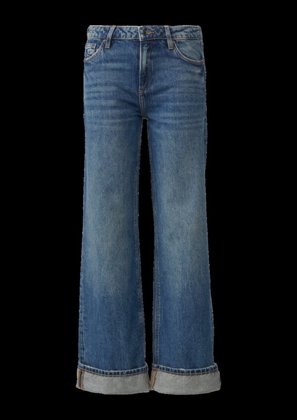 Jeans Catie / Slim Fit / Mid Rise/ Wide Leg / mit Umschlag