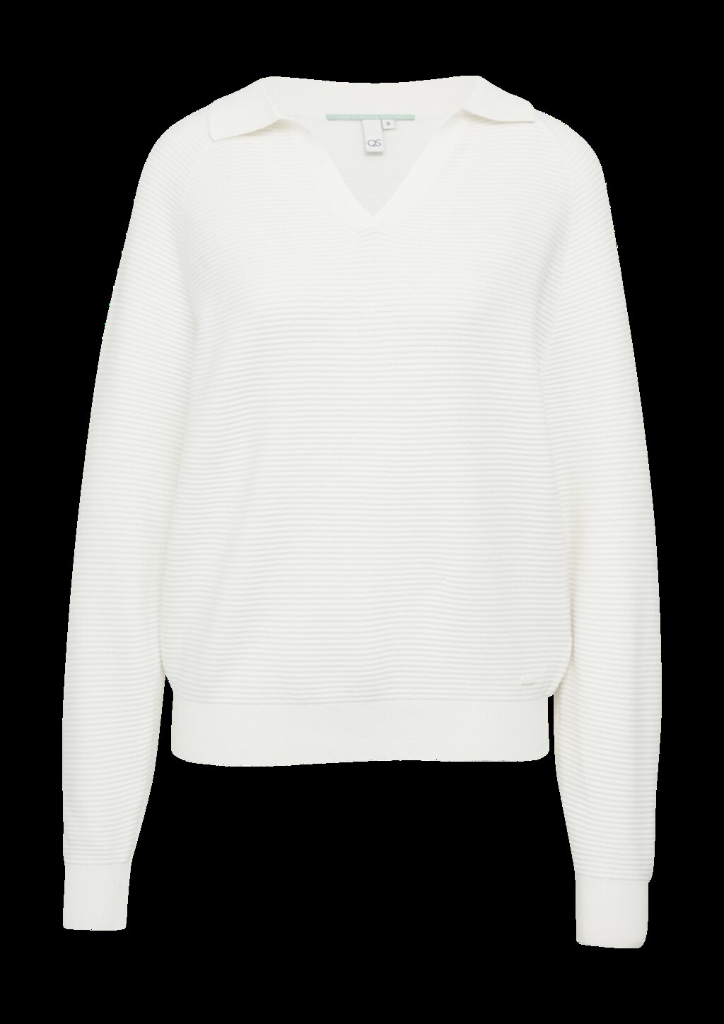 Strukturierter Pullover mit Polokragen