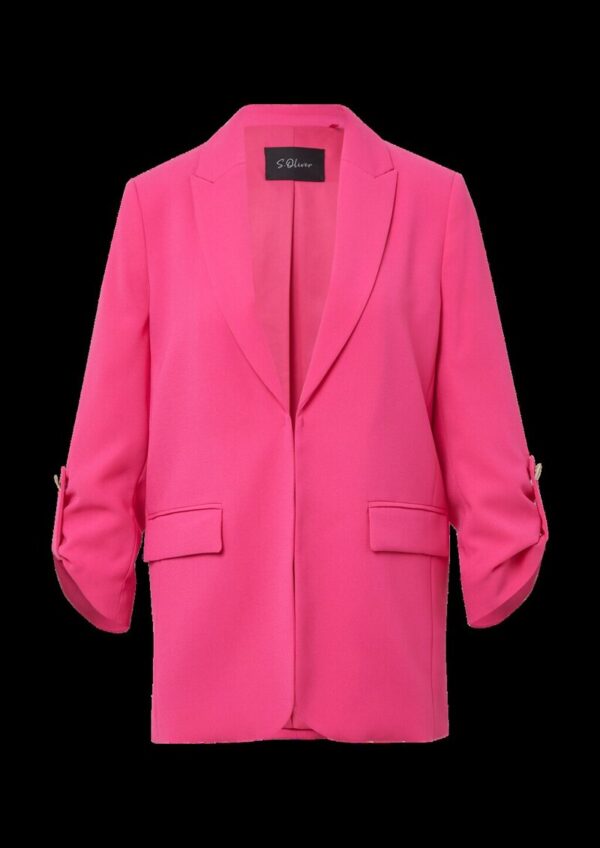 Crêpe-Blazer mit 3/4-Ärmeln und Raff-Details