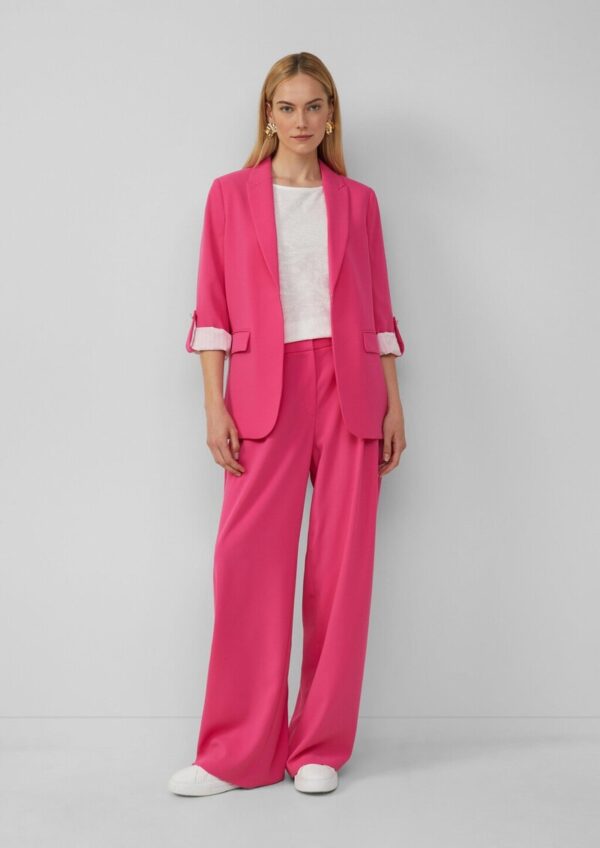 Crêpe-Blazer mit 3/4-Ärmeln und Raff-Details