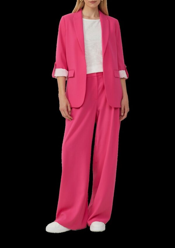 Crêpe-Blazer mit 3/4-Ärmeln und Raff-Details