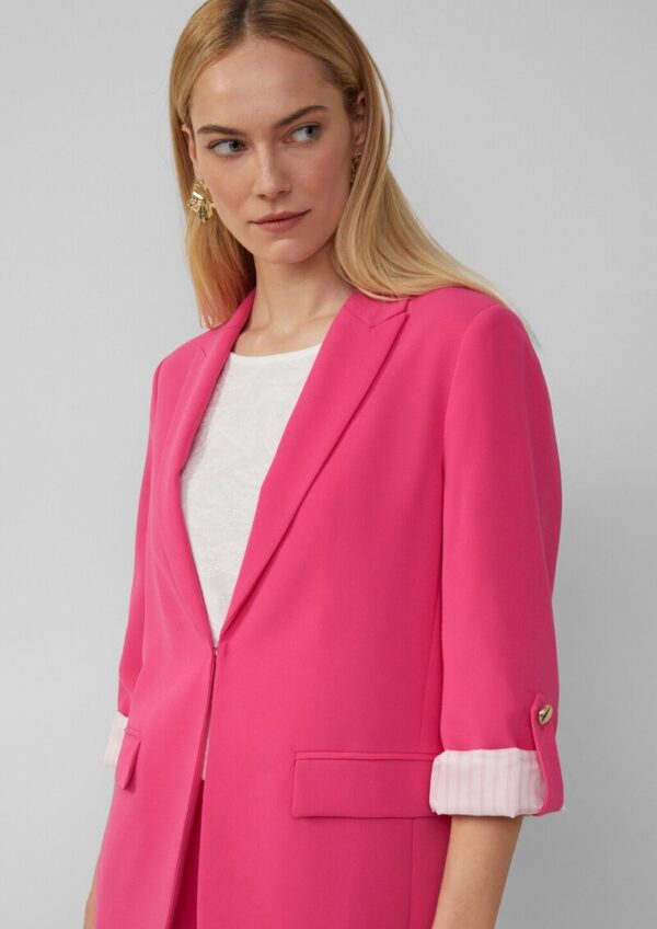 Crêpe-Blazer mit 3/4-Ärmeln und Raff-Details